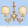 Applique classica in ottone modello Orchidea 2 luci con ventoline scudo