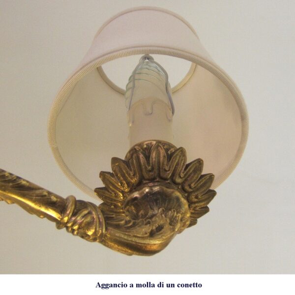 Conetto per lampadari con aggancio a molla