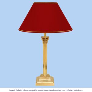 Lampada in ottone corinzio grande con paralume