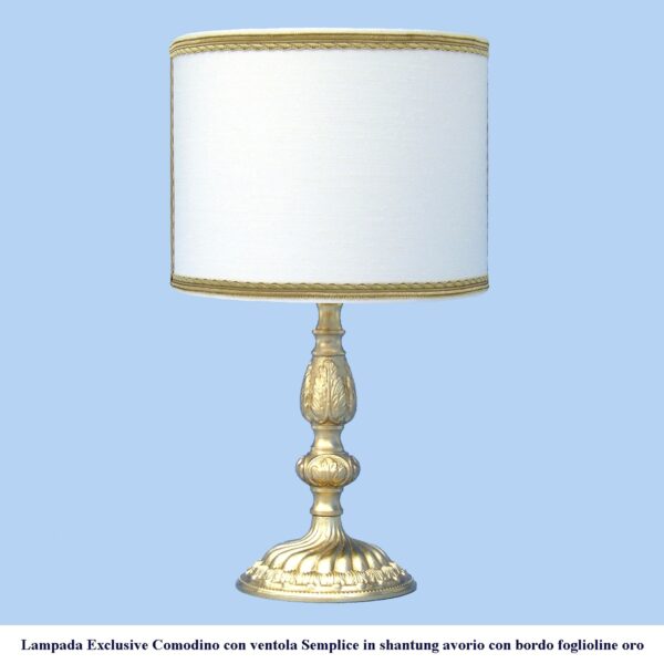 Lampada classica in ottone Exclusive per comodino con ventola semplice