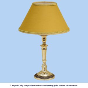 Lampada Jolly con paralume svasato giallo oro