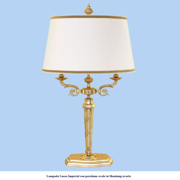 Lampada Lusso Imperial con paralume avorio