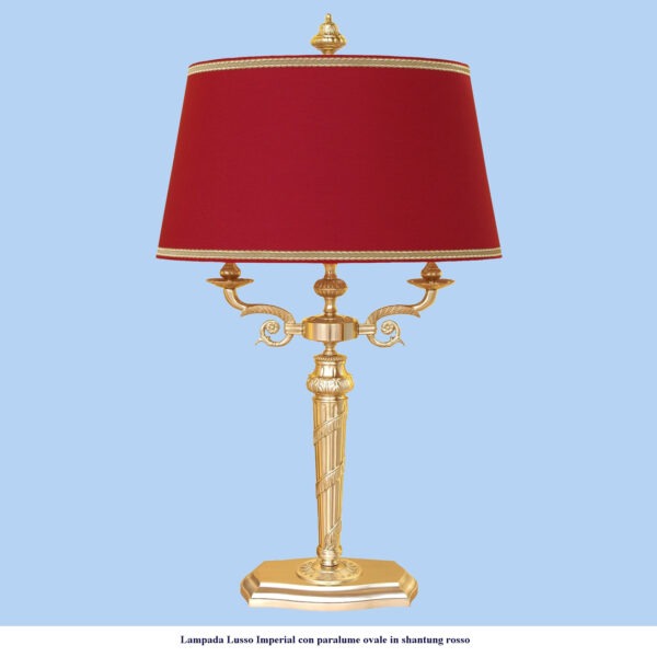 Lampada Lusso Imperial con paralume rosso