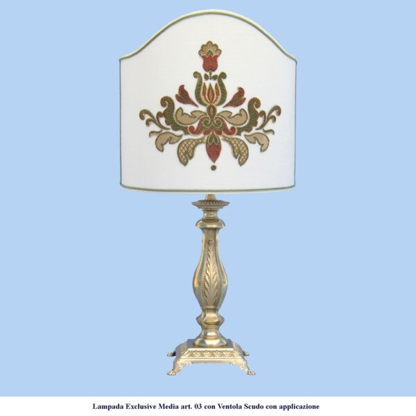 Lampada in ottone classica Exclusive Media articolo 03 con ventola con applicazione