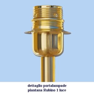 portalampade piantana in ottone Rubino 1 luce