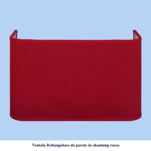 ventola da parete rettangolare in shantung rosso