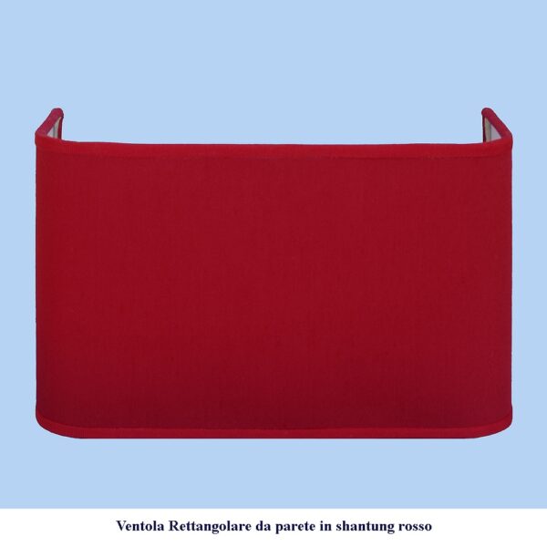 ventola da parete rettangolare in shantung rosso