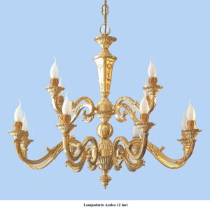 lampadario in ottone modello Azalea Grande 12 luci